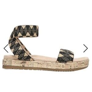 SOUL Naturalizer Black and Beige Geometric Sandals